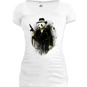Женская удлиненная футболка с пандой-гангстером