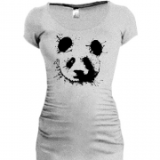 Женская удлиненная футболка с пандой из клякс