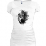 Женская удлиненная футболка с носорогом