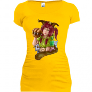 Женская удлиненная футболка "Защитница кошек"
