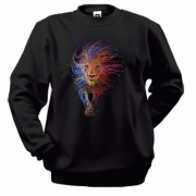 Свитшот со львом из цветных нитей