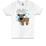 Детская футболка Олень со снежинками