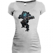Женская удлиненная футболка Titanfall 2 Bot