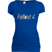 Женская удлиненная футболка Fallout 4 Лого