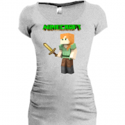 Женская удлиненная футболка Minecraft Алекс