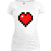 Женская удлиненная футболка Minecraft heart