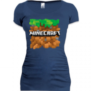 Женская удлиненная футболка Minecraft (2)