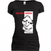 Женская удлиненная футболка Angry birds
