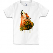 Детская футболка с рисунком воющего волка