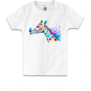 Детская футболка с акварельным жирафом