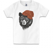 Детская футболка с медведем в шапке