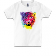 Детская футболка с разноцветным леопардом
