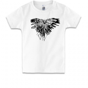 Детская футболка с трехглазым вороном и волком