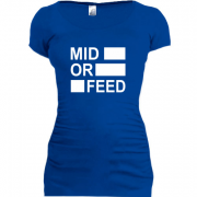 Женская удлиненная футболка Mid or feed