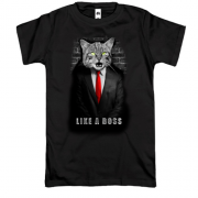 Футболка с котом в пиджаке "Like a Boss"