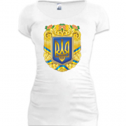 Подовжена футболка з великим гербом України (2)