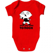 Детское боди Never too young to rock