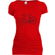 Подовжена футболка з контурним велосипедом