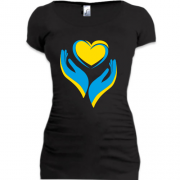 Подовжена футболка Ukraine heart