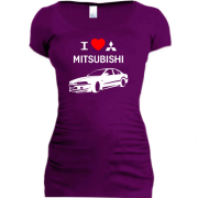 Подовжена футболка I love mitsubishi