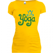 Подовжена футболка з написом Yoga