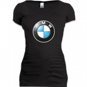 Женская удлиненная футболка с лого BMW