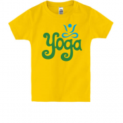 Детская футболка с надписью Yoga