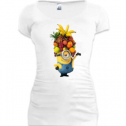 Женская удлиненная футболка миньон банана