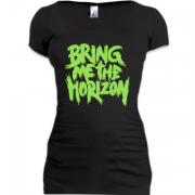 Женская удлиненная футболка Bring me the horizon green
