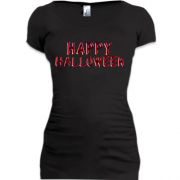 Подовжена футболка з кривавим написом Happy Halloween