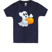 Детская футболка с привидением и тыквой