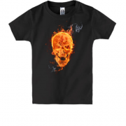 Детская футболка с огненным черепом