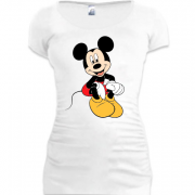 Женская удлиненная футболка Микки Маус