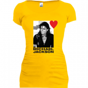 Женская удлиненная футболка Люблю Майкла Джексона