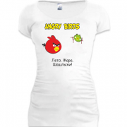 Женская удлиненная футболка Angry Birds (лето, жара)