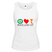 Майка peace love cats