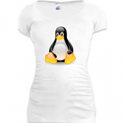 Подовжена футболка з пінгвіном Linux