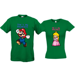 Парные футболки с Марио и принцессой