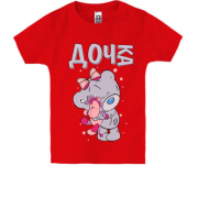 Детская футболка с плюшевым мишкой "дочка"