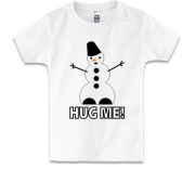 Детская футболка со снеговиком Hug me!