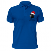 Чоловіча футболка-поло з Дартом Вейдером в новорічній шапці