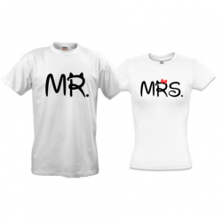 Парні футболки Mr / mrs з ріжками
