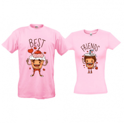 Парні футболки з пiроженкою і кавой "Best friends"