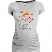 Подовжена футболка з Амурчиком "З Днем всіх закоханих"