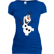 Подовжена футболка з веселим снеговиком