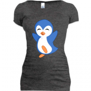 Подовжена футболка з веселим пінгвіном