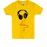 Дитяча футболка з навушниками "love"
