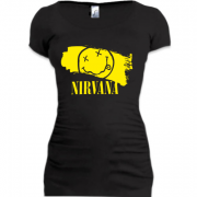 Женская удлиненная футболка NIRVANA Painted Smile