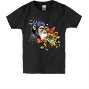 Детская футболка с обезьяной и леопардиком