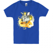 Детская футболка с зайчатами в коронах